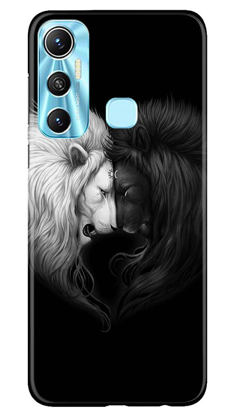 Dark White Lion Case for Infinix Hot 11  (Design - 140)