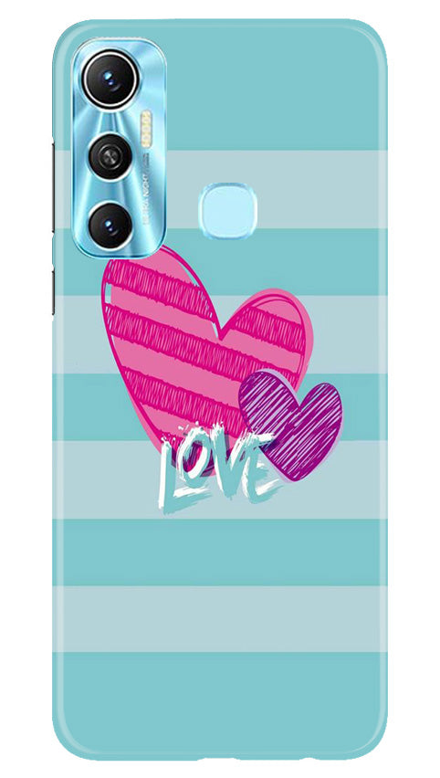 White Heart Case for Infinix Hot 11 (Design No. 260)