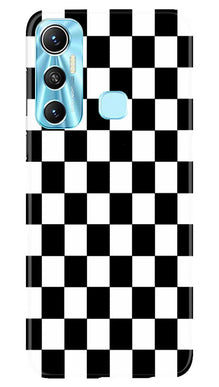 Black White Boxes Mobile Back Case for Infinix Hot 11 (Design - 331)