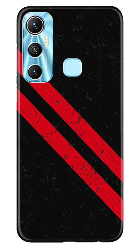 Black Red Pattern Mobile Back Case for Infinix Hot 11 (Design - 332)