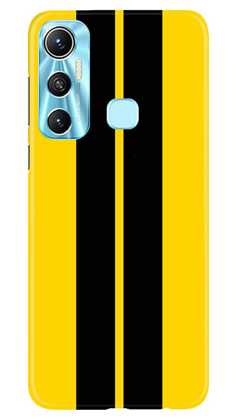 Black Yellow Pattern Mobile Back Case for Infinix Hot 11 (Design - 336)