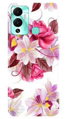 Beautiful flowers Mobile Back Case for Infinix Hot 12 Play (Design - 23)