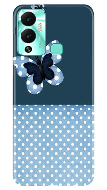 White dots Butterfly Mobile Back Case for Infinix Hot 12 Play (Design - 31)