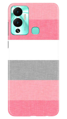 Pink white pattern Mobile Back Case for Infinix Hot 12 Play (Design - 55)