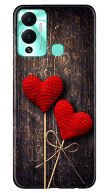 Red Hearts Mobile Back Case for Infinix Hot 12 Play (Design - 80)