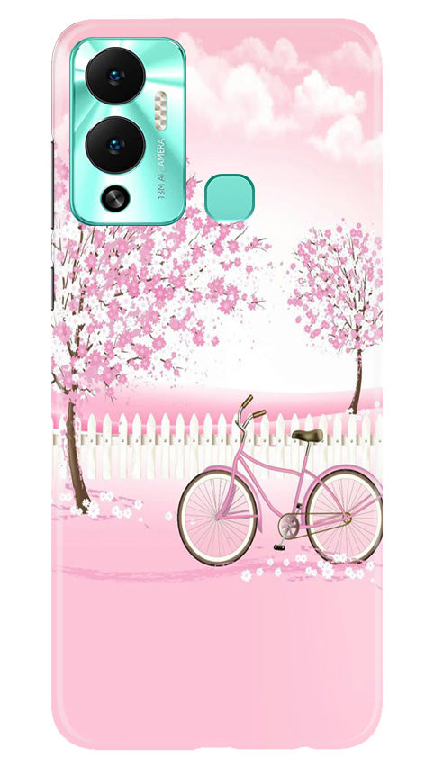 Pink Flowers Cycle Case for Infinix Hot 12 Play(Design - 102)