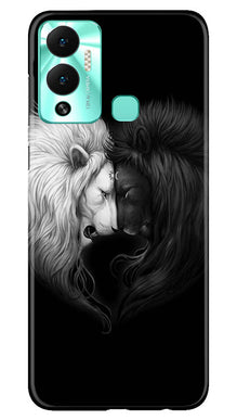 Dark White Lion Mobile Back Case for Infinix Hot 12 Play  (Design - 140)