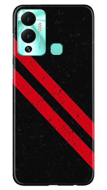 Black Red Pattern Mobile Back Case for Infinix Hot 12 Play (Design - 332)