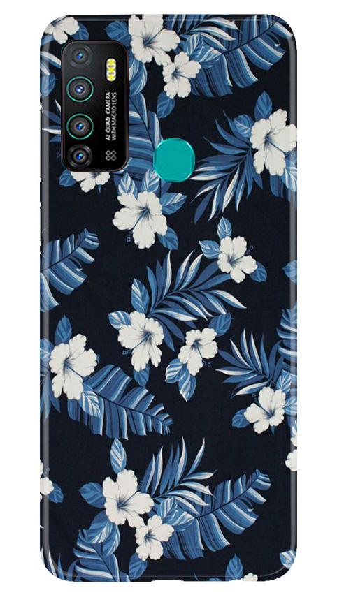 White flowers Blue Background2 Case for Infinix Hot 9