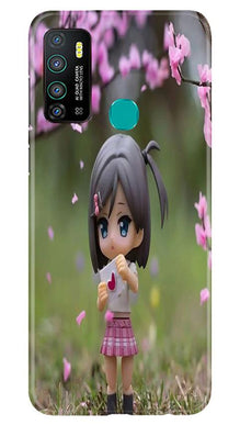 Cute Girl Mobile Back Case for Infinix Hot 9 (Design - 92)