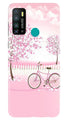 Pink Flowers Cycle Case for Infinix Hot 9  (Design - 102)