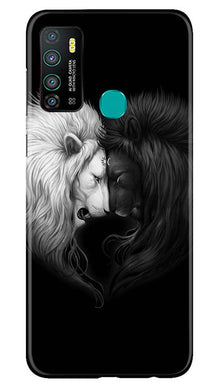 Dark White Lion Mobile Back Case for Infinix Hot 9  (Design - 140)