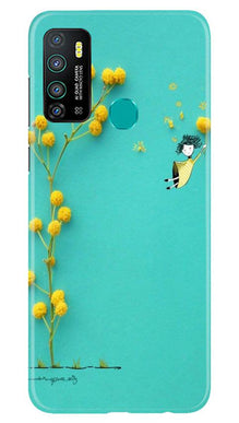 Flowers Girl Mobile Back Case for Infinix Hot 9 (Design - 216)
