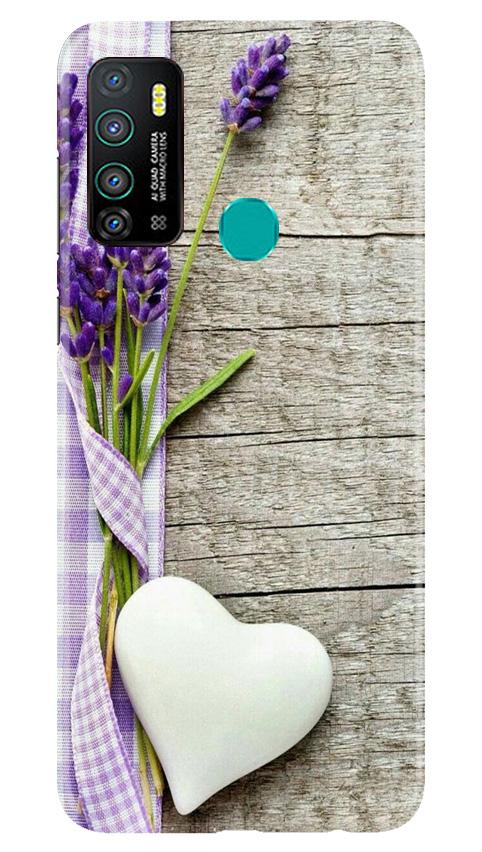 White Heart Case for Infinix Hot 9 (Design No. 298)