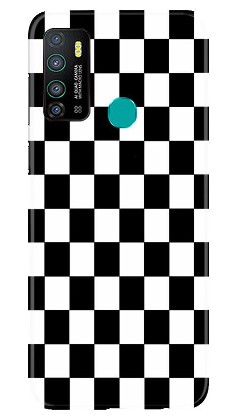 Black White Boxes Mobile Back Case for Infinix Hot 9 (Design - 372)