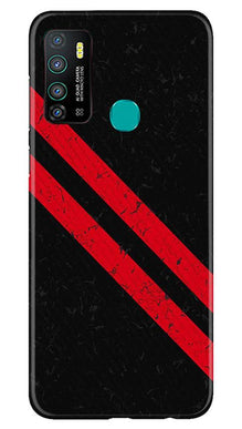 Black Red Pattern Mobile Back Case for Infinix Hot 9 (Design - 373)