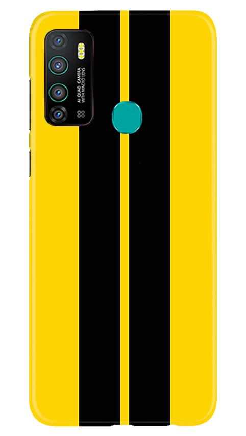 Black Yellow Pattern Mobile Back Case for Infinix Hot 9 (Design - 377)