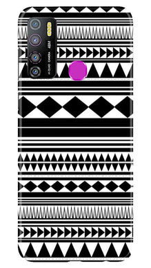 Black white Pattern Mobile Back Case for Infinix Hot 9 Pro (Design - 5)