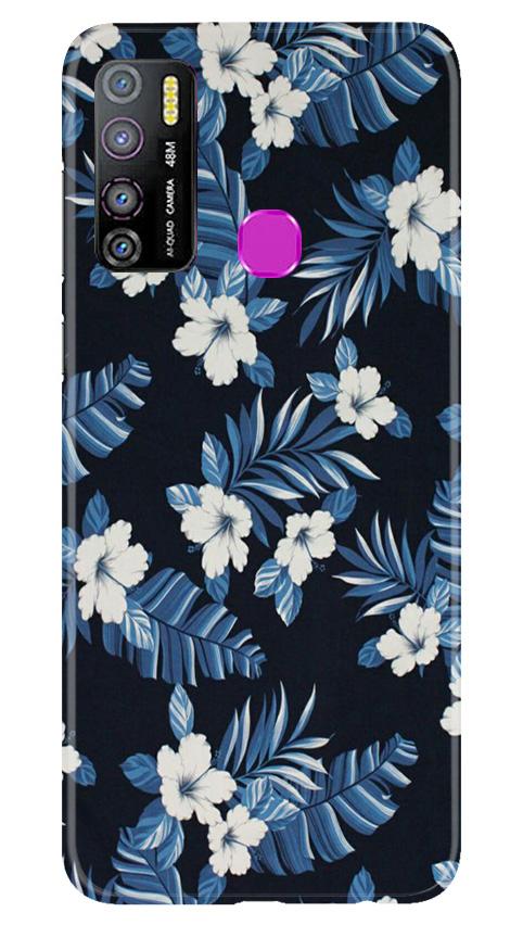 White flowers Blue Background2 Case for Infinix Hot 9 Pro