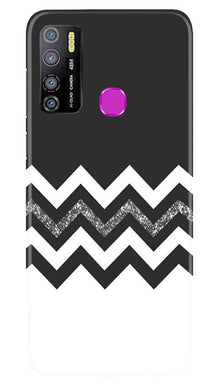 Black white Pattern2Mobile Back Case for Infinix Hot 9 Pro (Design - 83)
