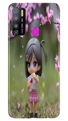 Cute Girl Mobile Back Case for Infinix Hot 9 Pro (Design - 92)