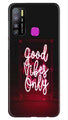 Good Vibes Only Mobile Back Case for Infinix Hot 9 Pro (Design - 354)