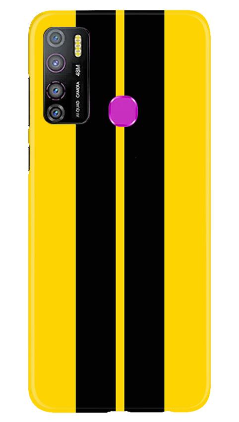 Black Yellow Pattern Mobile Back Case for Infinix Hot 9 Pro (Design - 377)