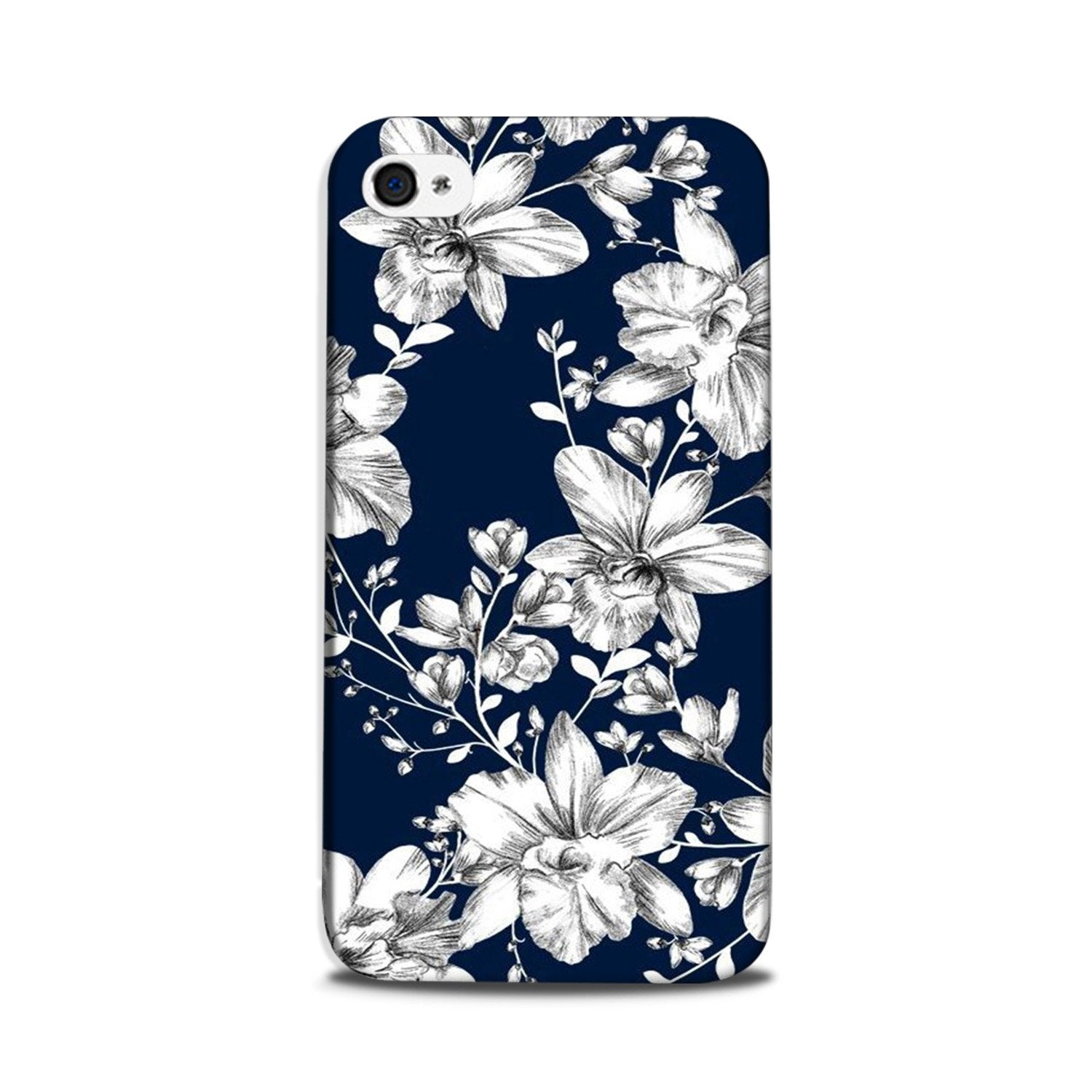 White flowers Blue Background Case for iPhone 5/ 5s