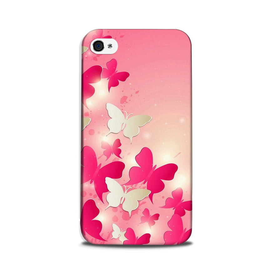 White Pick Butterflies Case for iPhone 5/ 5s