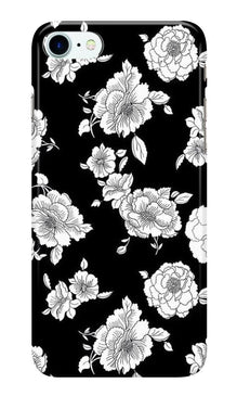 White flowers Black Background Case for iPhone 7