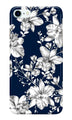 White flowers Blue Background Case for iPhone 7