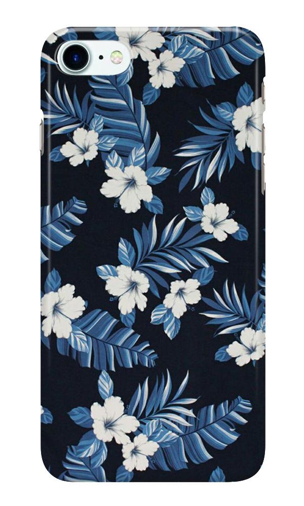 White flowers Blue Background2 Case for iPhone 7