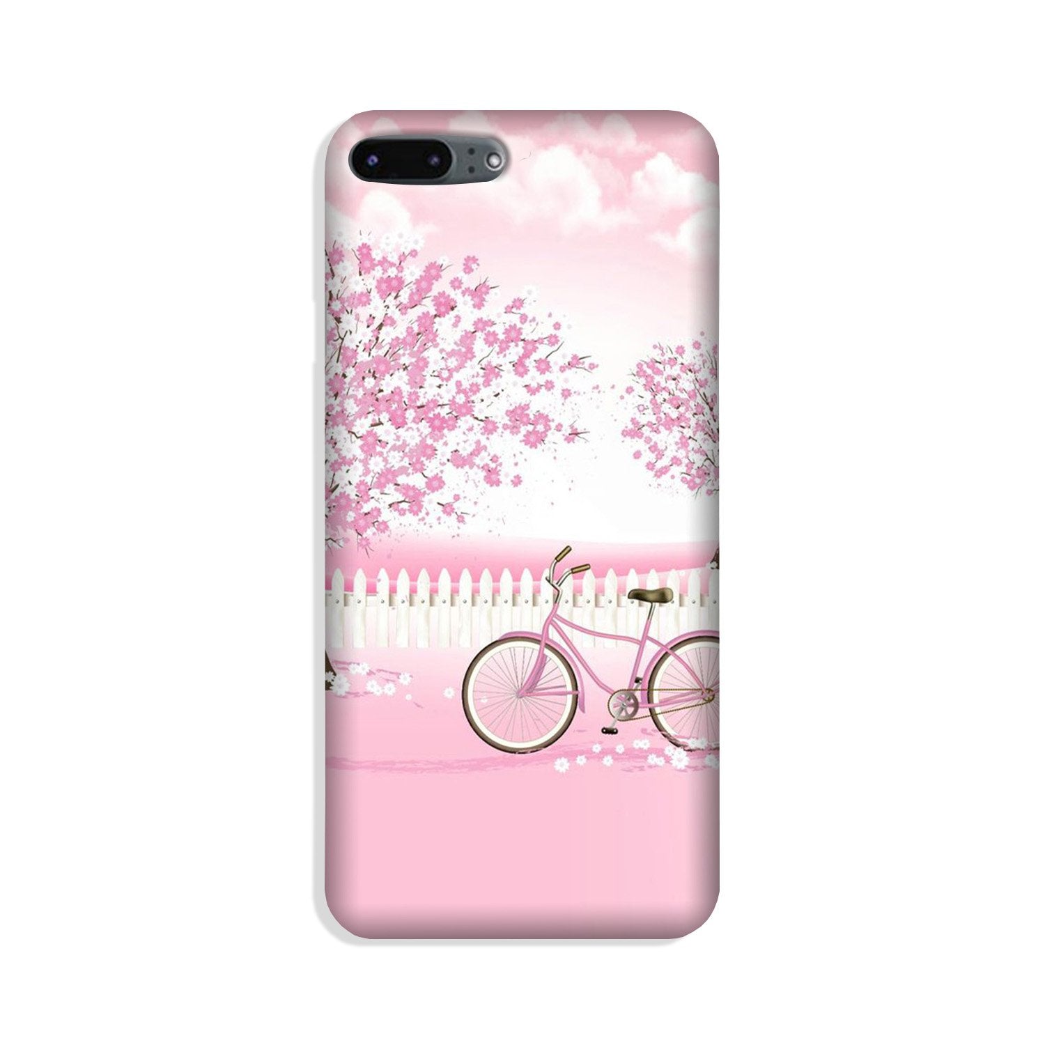 Pink Flowers Cycle Case for iPhone 8 Plus  (Design - 102)