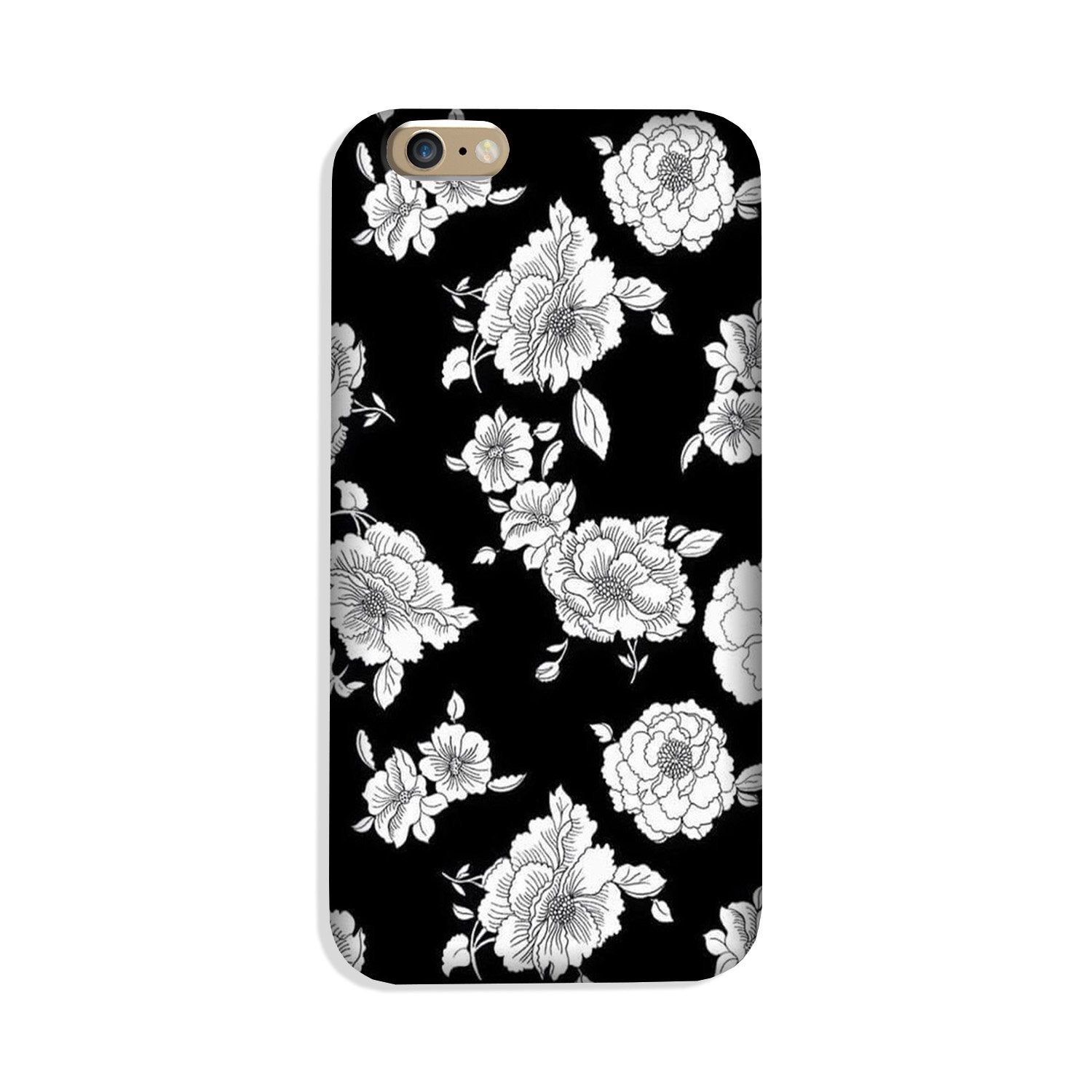 White flowers Black Background Case for iPhone 8