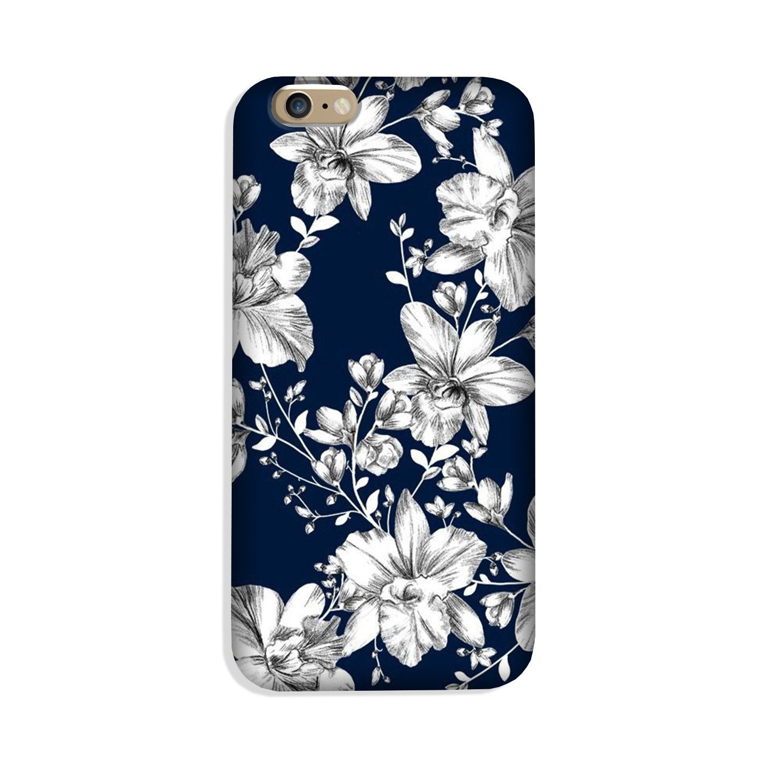 White flowers Blue Background Case for iPhone 8