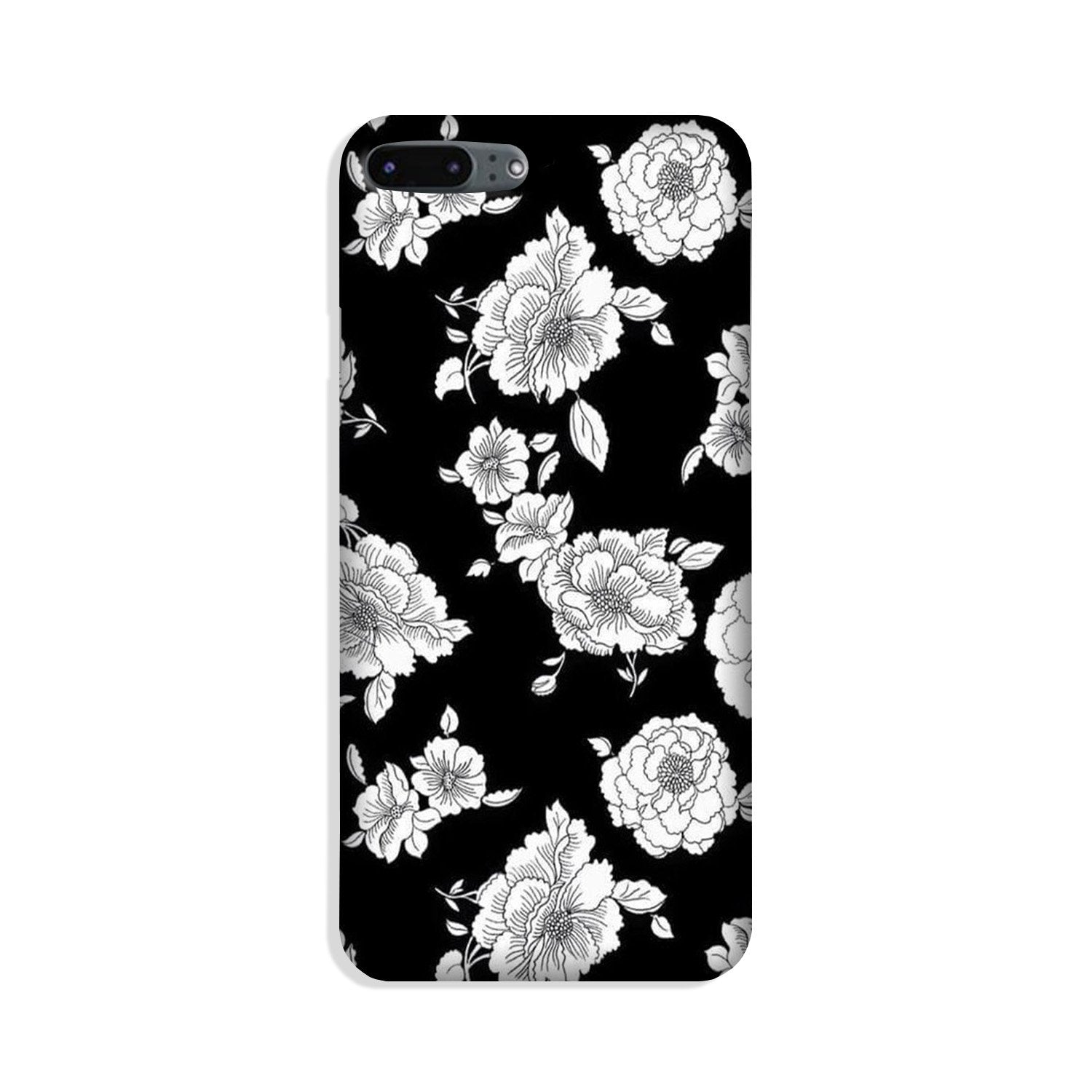 White flowers Black Background Case for iPhone 8 Plus