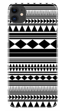Black white Pattern Mobile Back Case for iPhone 11 (Design - 5)