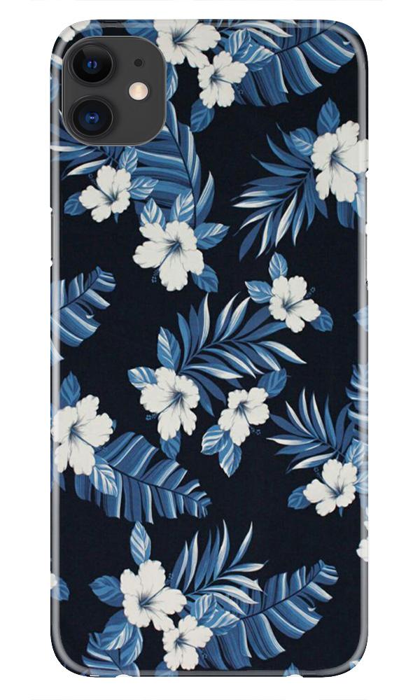 White flowers Blue Background2 Case for iPhone 11