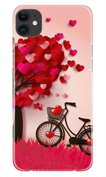 Red Heart Cycle Mobile Back Case for iPhone 11 (Design - 222)