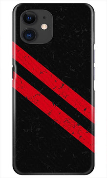 Black Red Pattern Mobile Back Case for iPhone 11  (Design - 373)