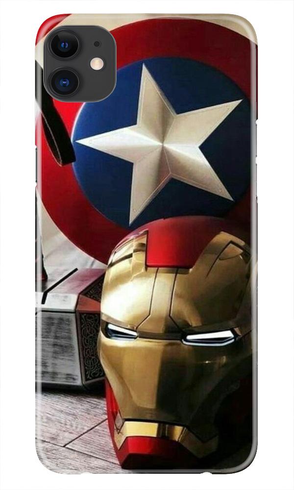 Ironman Captain America Case for iPhone 11 Pro Max logo cut (Design No. 254)