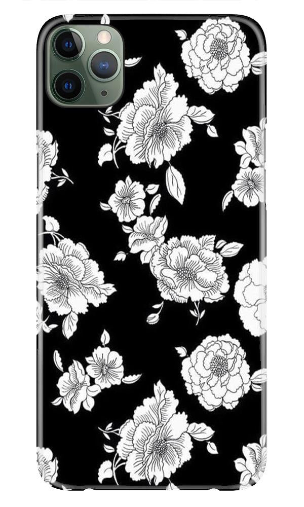 White flowers Black Background Case for iPhone 11 Pro