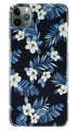 White flowers Blue Background2 Case for iPhone 11 Pro