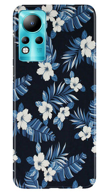White flowers Blue Background2 Mobile Back Case for Infinix Note 11 (Design - 15)