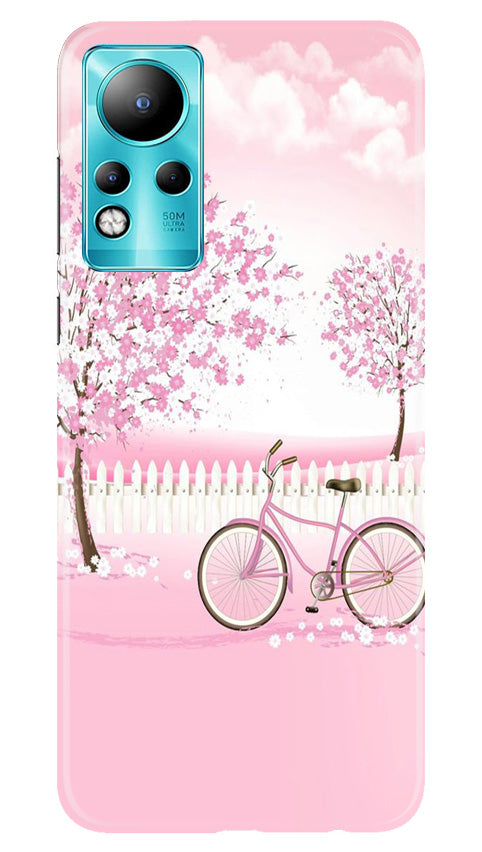 Pink Flowers Cycle Case for Infinix Note 11  (Design - 102)