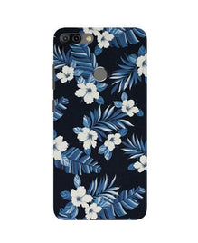 White flowers Blue Background2 Mobile Back Case for Infinix Hot 6 Pro (Design - 15)