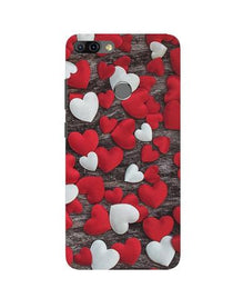 Red White Hearts Mobile Back Case for Infinix Hot 6 Pro  (Design - 105)