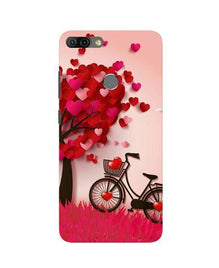 Red Heart Cycle Mobile Back Case for Infinix Hot 6 Pro (Design - 222)