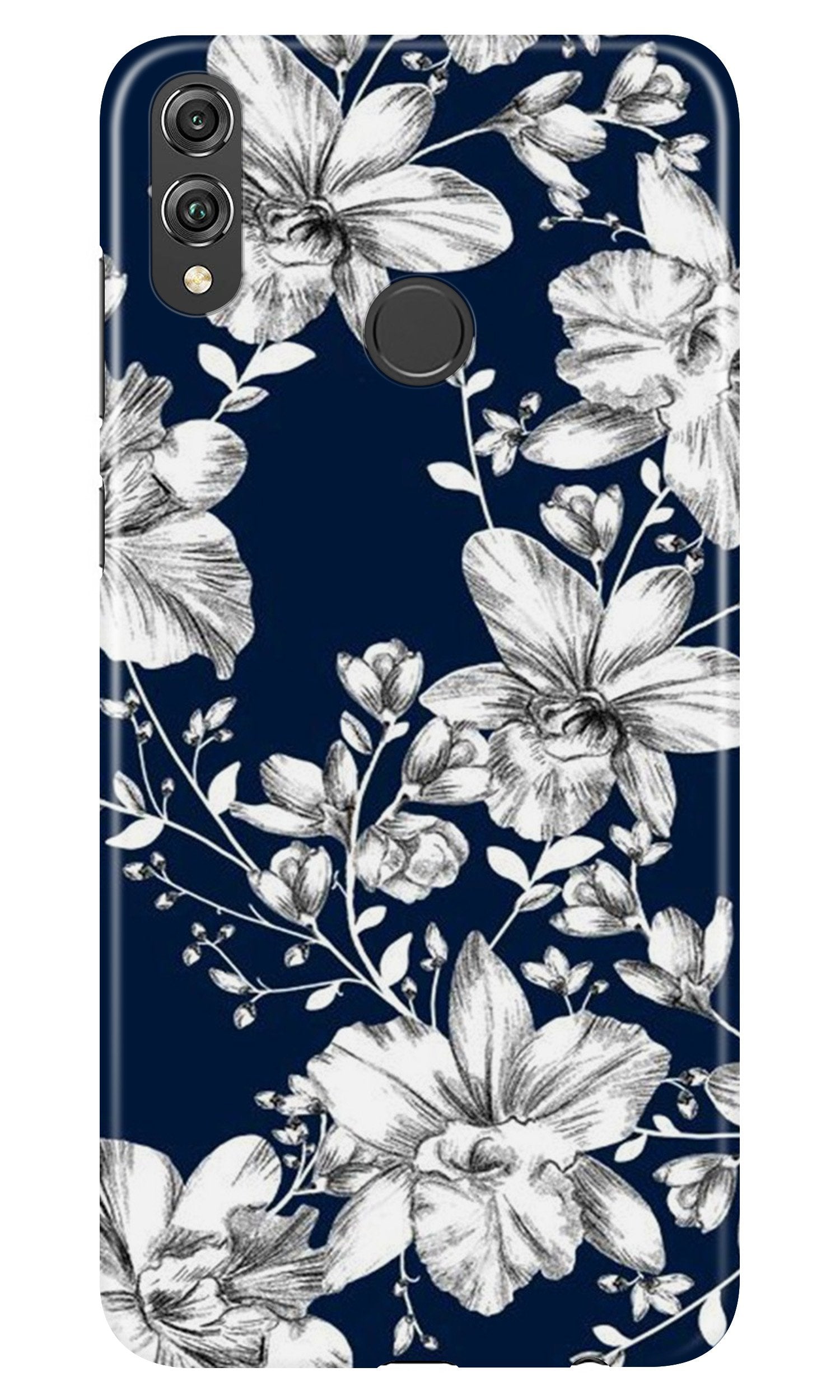 White flowers Blue Background Case for Infinix Hot 7 Pro