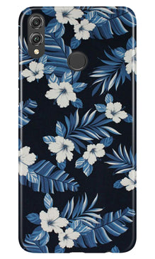 White flowers Blue Background2 Mobile Back Case for Infinix Hot 7 Pro (Design - 15)